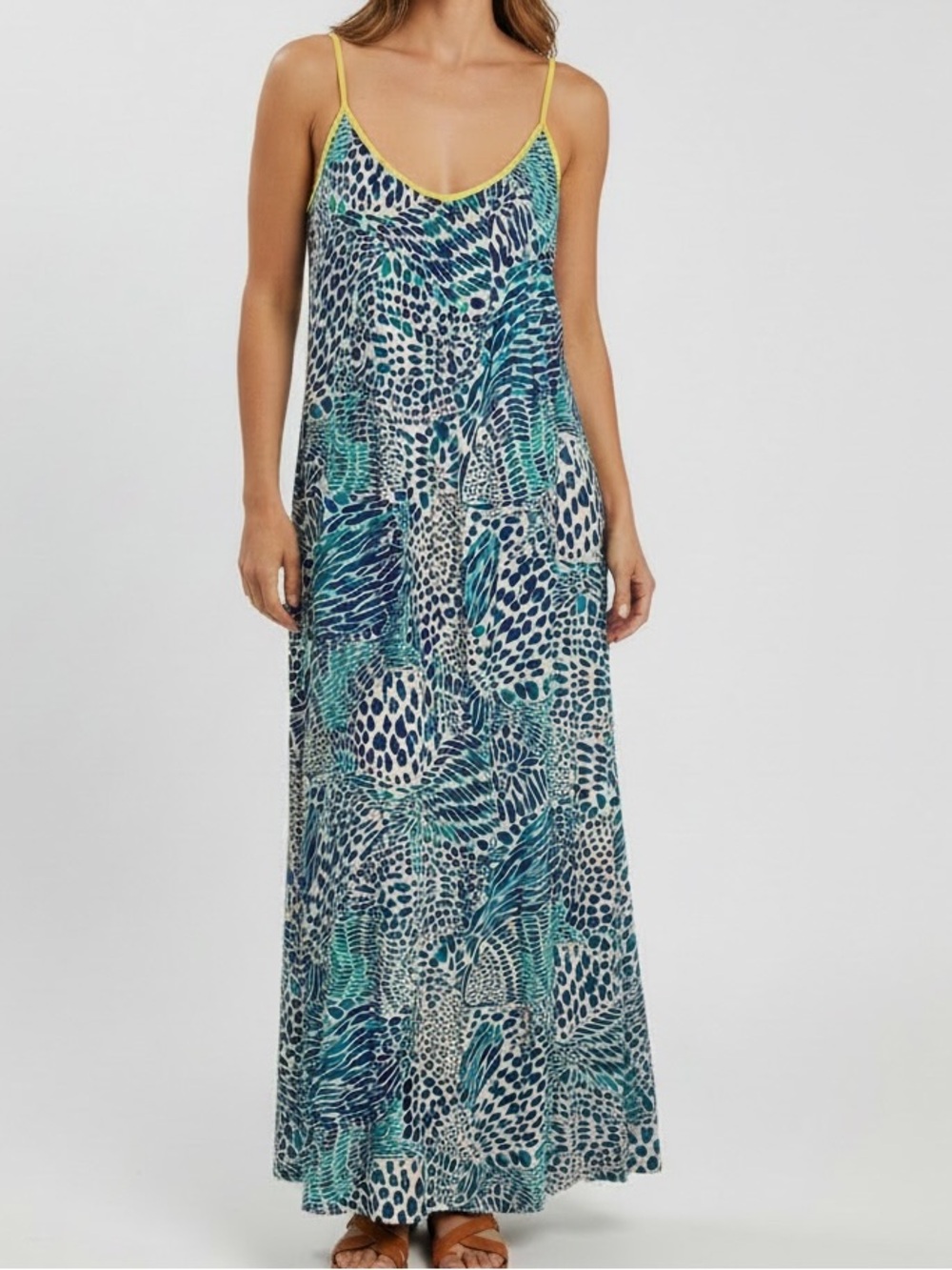 Lilly Pulitzer Kendra Maxi Dress Brilliant Blue Flowy Summer Size S / M